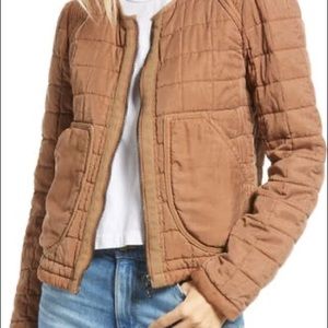 Cropped quilted camel fall jacket from Nordstrom